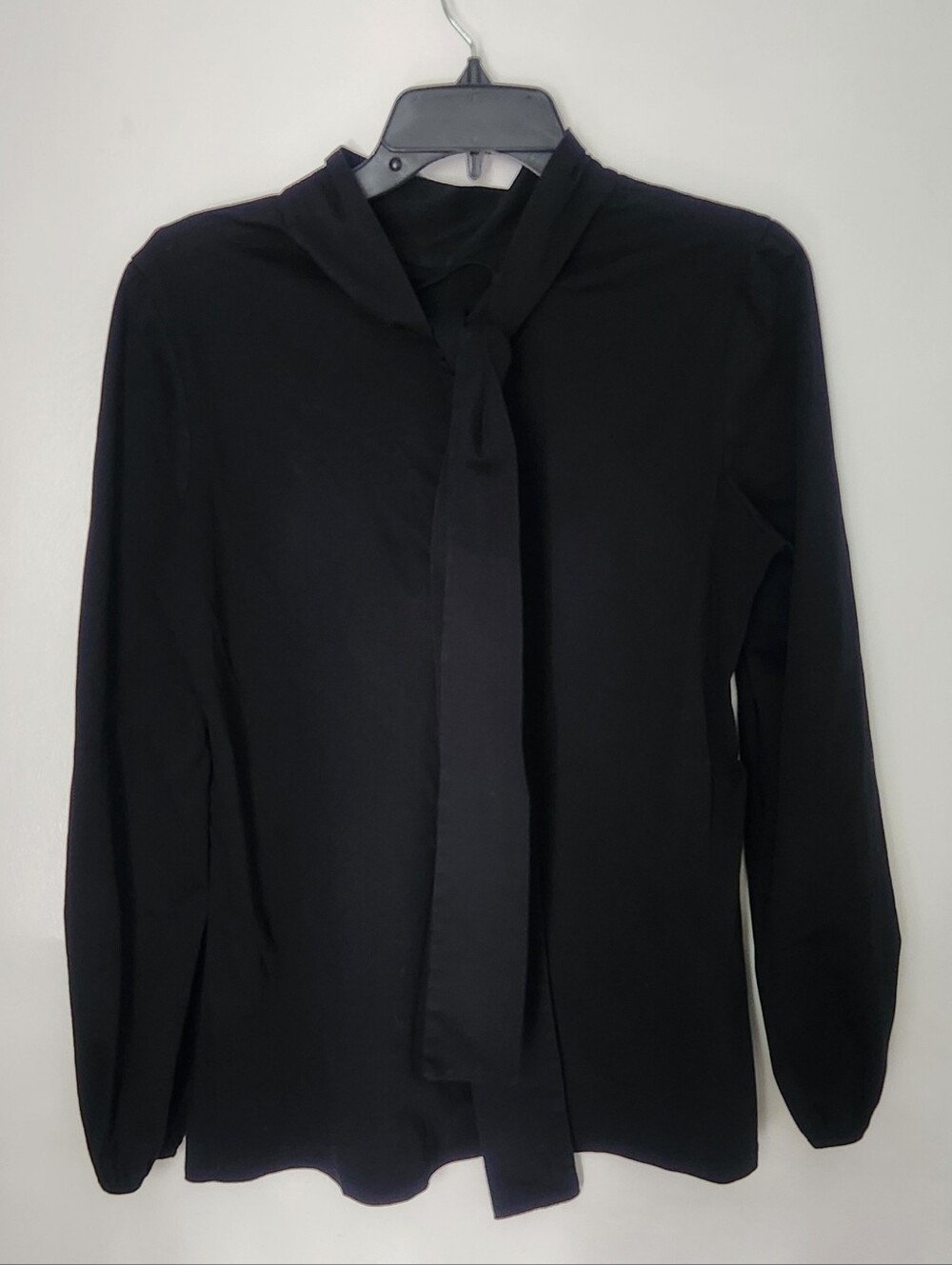 Carolina Herrera Black Mock Neck Tie Back Top Blouse Luxury Workwear Sz XL - Picture 3 of 7